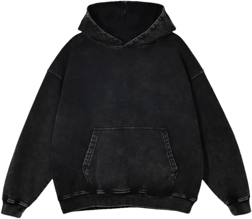 Однотонный винтажный худи с карманами
Однотонный винтажный худи с карманами