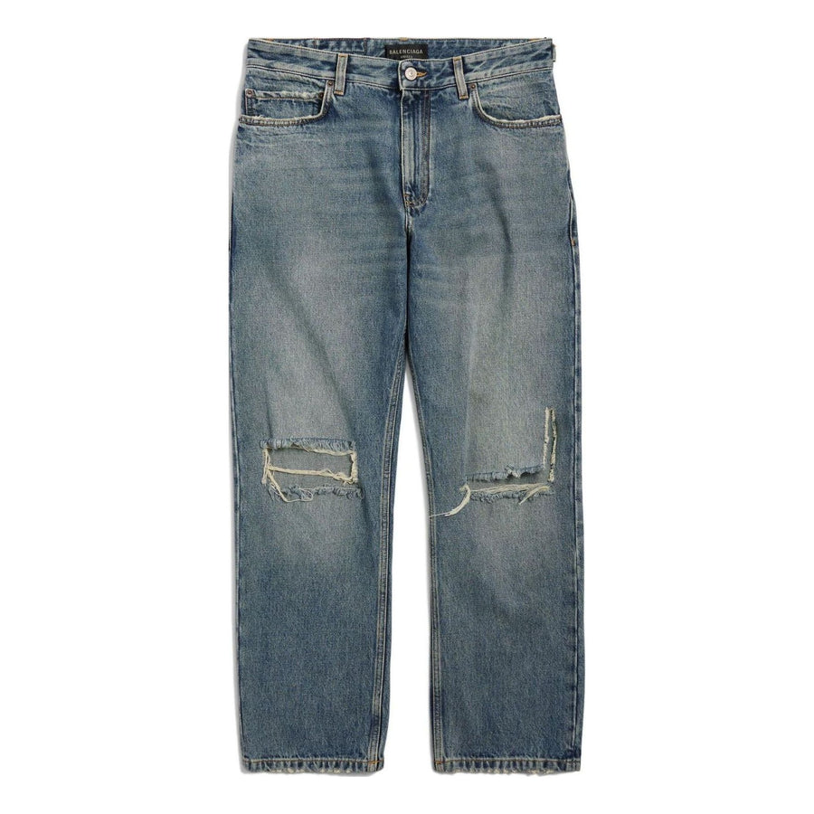 Спортивные брюки Balenciaga Distressed Straight-Leg Jeans 'Blue', синий 
Спортивные брюки Balenciaga Distressed Straight-Leg Jeans 'Blue', синий