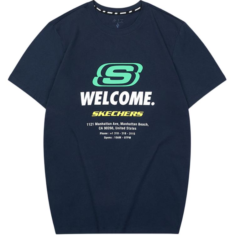 Футболка унисекс темно-синяя Skechers
Футболка унисекс темно-синяя Skechers