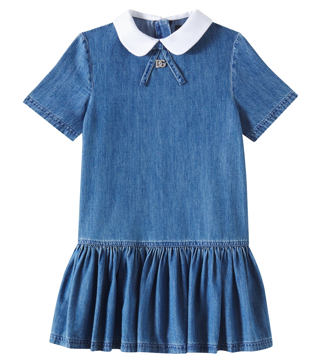 Платье DG из хлопкового шамбре с присборкой Dolce&Gabbana Kids, Variante Abbinata
Платье DG из хлопкового шамбре с присборкой Dolce&Gabbana Kids, Variante Abbinata