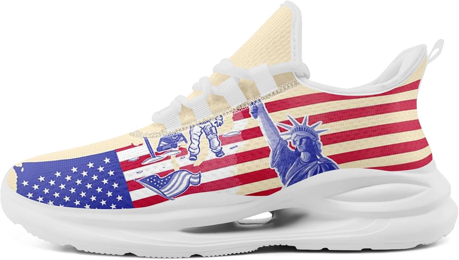 Кроссовки для мужчин и женщин, легкие спортивные с сеткой с американским флагом для тренировок, зала и тенниса Onegam, белый/красный/синий/бежевый
Кроссовки для мужчин и женщин, легкие спортивные с сеткой с американским флагом для тренировок, зала и тенниса Onegam, белый/красный/синий/бежевый