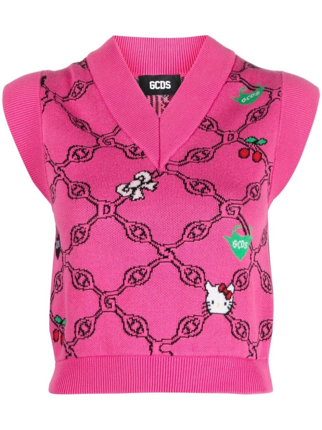 Gcds жаккардовый жилет с графичным принтом, розовый 
Gcds жаккардовый жилет с графичным принтом, розовый