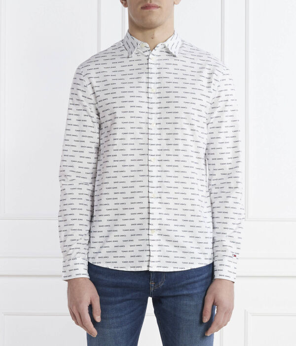 Рубашка с изображением зверя Regular fit Tommy Jeans, белый 
Рубашка с изображением зверя Regular fit Tommy Jeans, белый