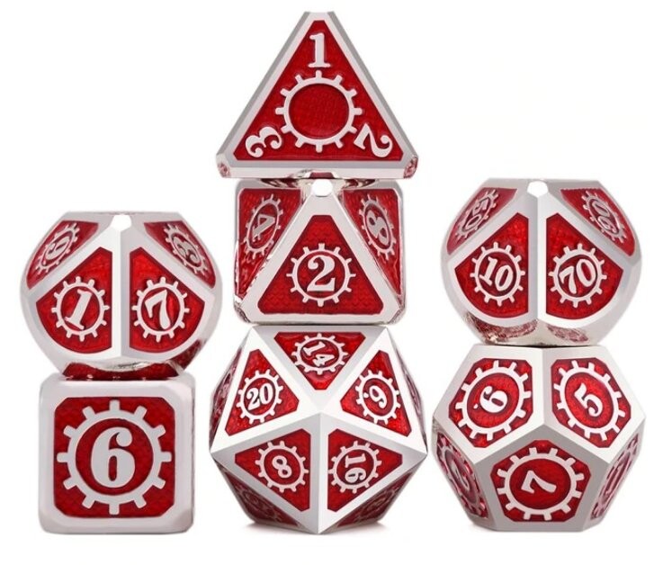 RPG Dice Bloody Steampunk Набор из 7 металлических кубиков, RGFK
RPG Dice Bloody Steampunk Набор из 7 металлических кубиков, RGFK