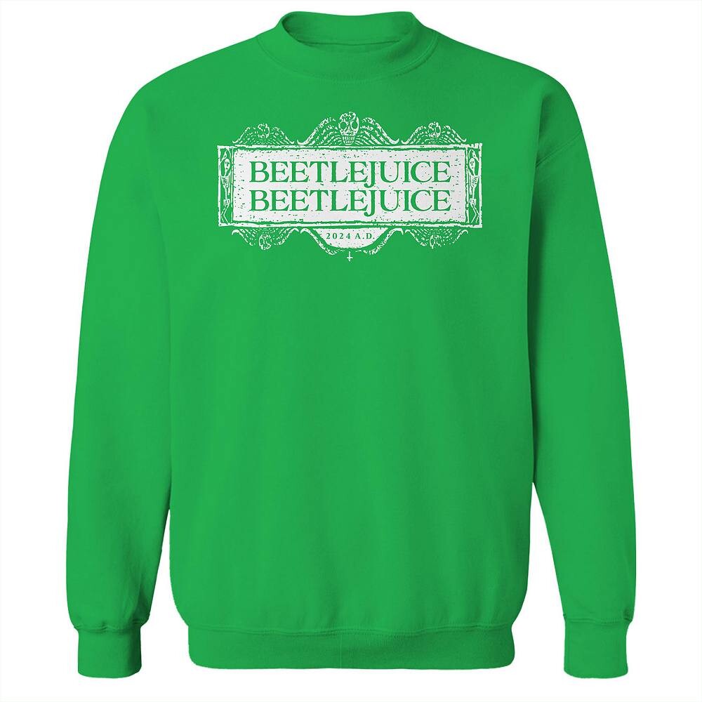 Мужской флисовый свитшот с логотипом Beetlejuice Beetlejuice и графикой Crew Licensed Character, цвет Irish Green
Мужской флисовый свитшот с логотипом Beetlejuice Beetlejuice и графикой Crew Licensed Character, цвет Irish Green