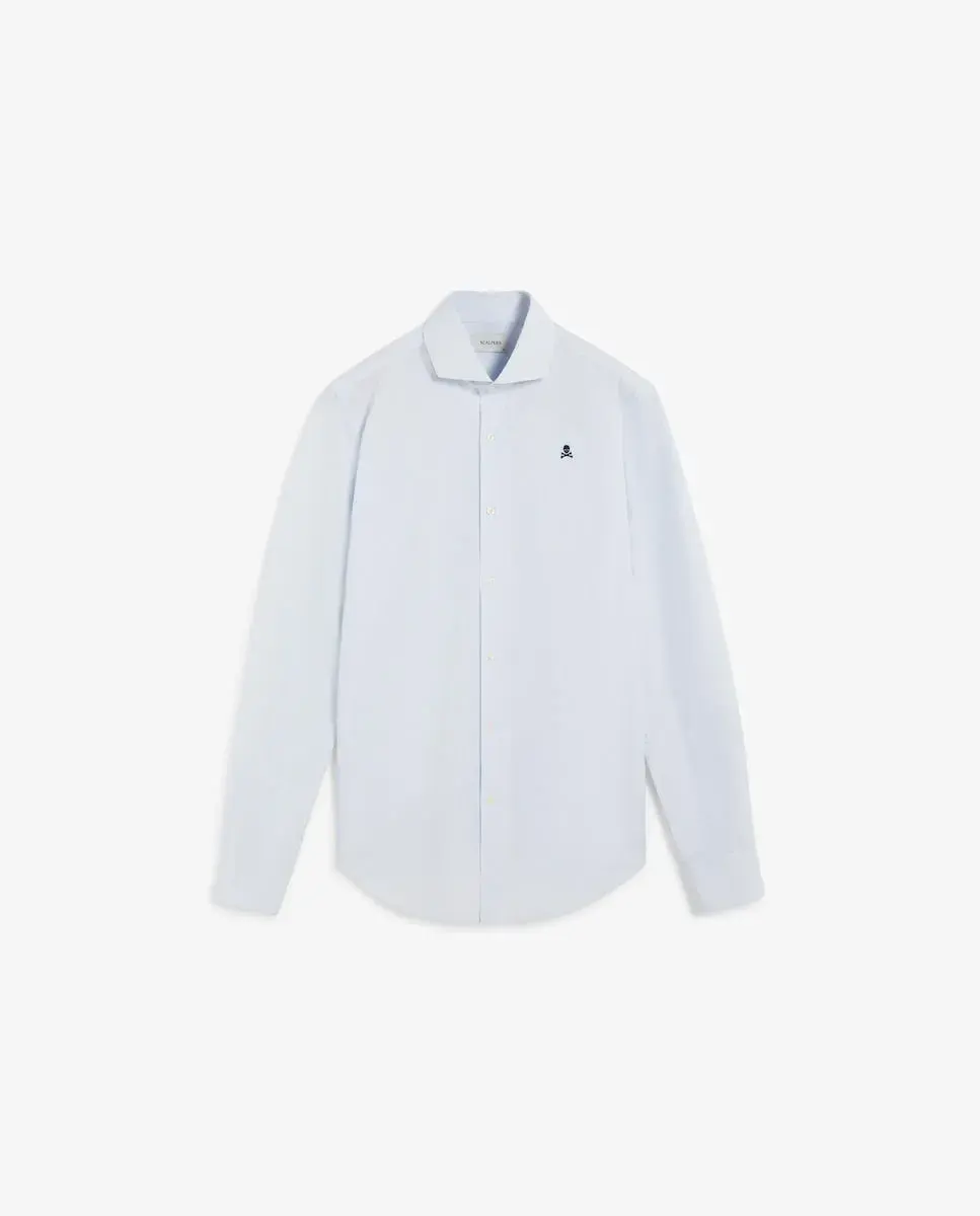 Мужская хлопковая рубашка с контрастным логотипом Scalpers, светло-голубой
Мужская хлопковая рубашка с контрастным логотипом Scalpers, светло-голубой