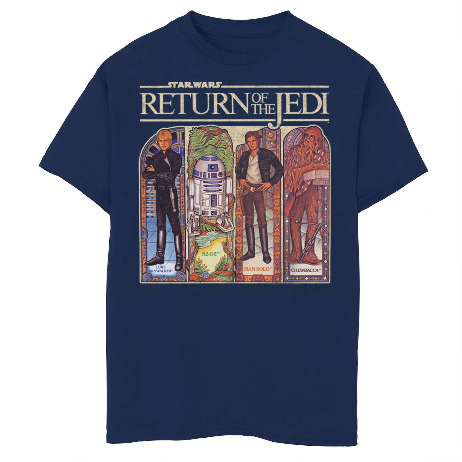 Футболка с изображением витражной коробки для мальчиков 8–20 «Звездные войны. Возвращение джедая» Licensed Character 
Футболка с изображением витражной коробки для мальчиков 8–20 «Звездные войны. Возвращение джедая» Licensed Character