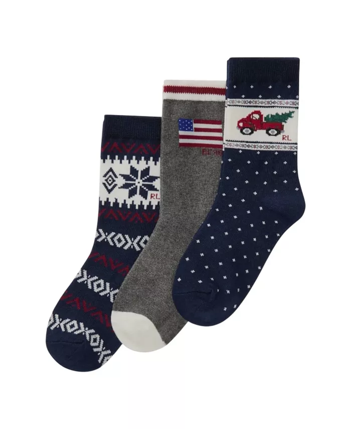 Набор праздничных носков с грузовиком для мальчиков Little and Big Boys 3-Piece Polo Ralph Lauren, синий
Набор праздничных носков с грузовиком для мальчиков Little and Big Boys 3-Piece Polo Ralph Lauren, синий