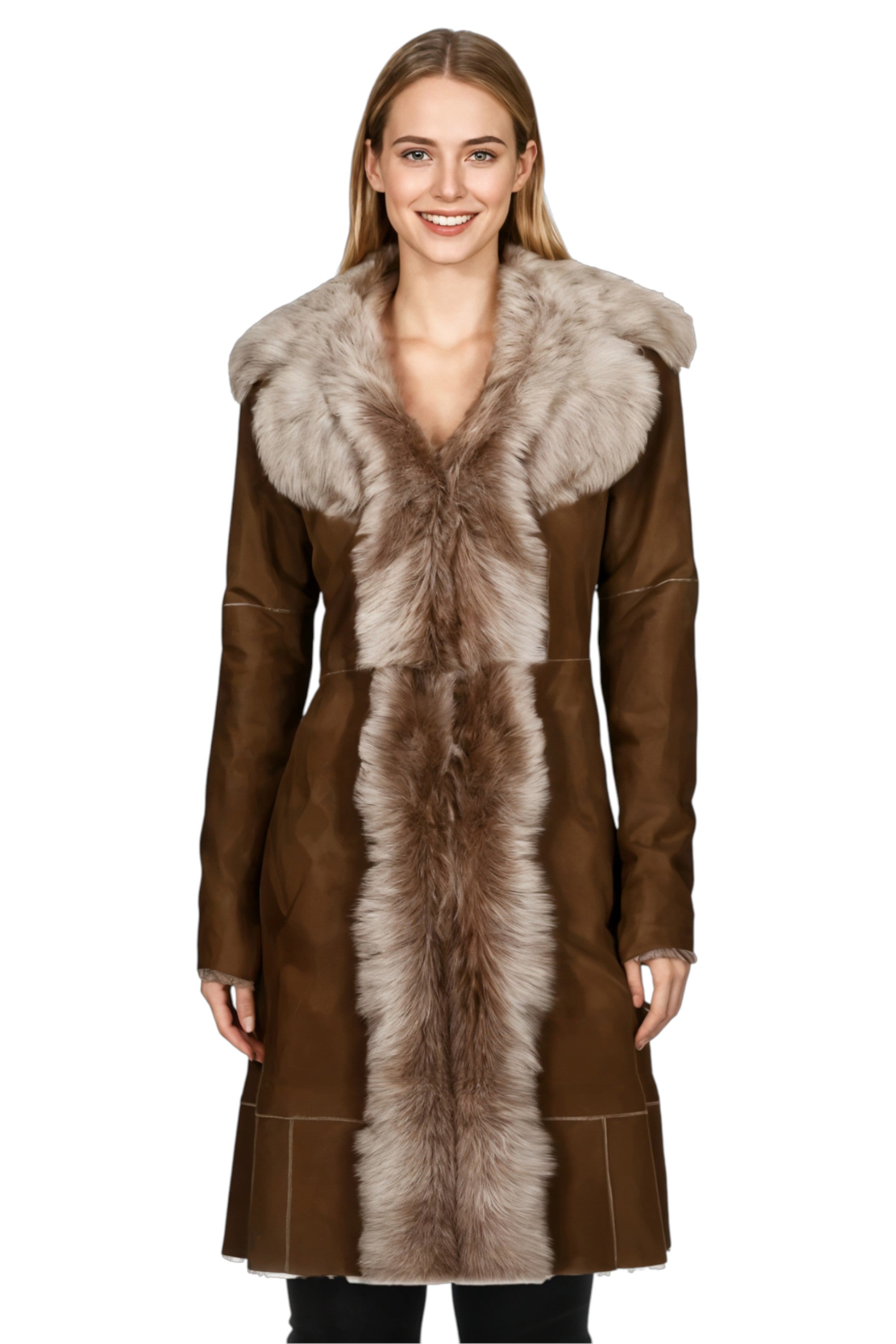 Женский плащ из овчины тосканского замши цвета бобра - Celeste Infinity Leather, коричневый
Женский плащ из овчины тосканского замши цвета бобра - Celeste Infinity Leather, коричневый
