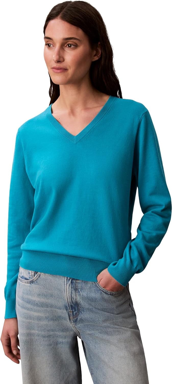 Женский свитер Calvin Klein с V-образным вырезом и монограммой, Teal Slate
Женский свитер Calvin Klein с V-образным вырезом и монограммой, Teal Slate