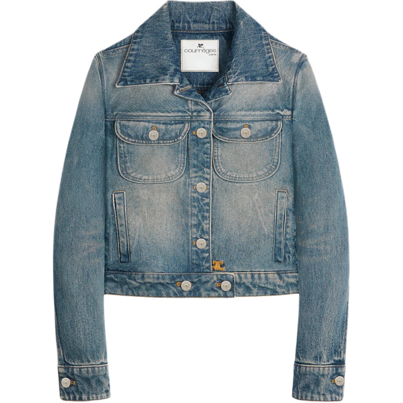 Куртка джинсовая в стиле грузовика Signature Denim 'Винтажный средне-синий' COURREGES, Винтажный средне-синий/Винтажный средне-синий
Куртка джинсовая в стиле грузовика Signature Denim 'Винтажный средне-синий' COURREGES, Винтажный средне-синий/Винтажный средне-синий