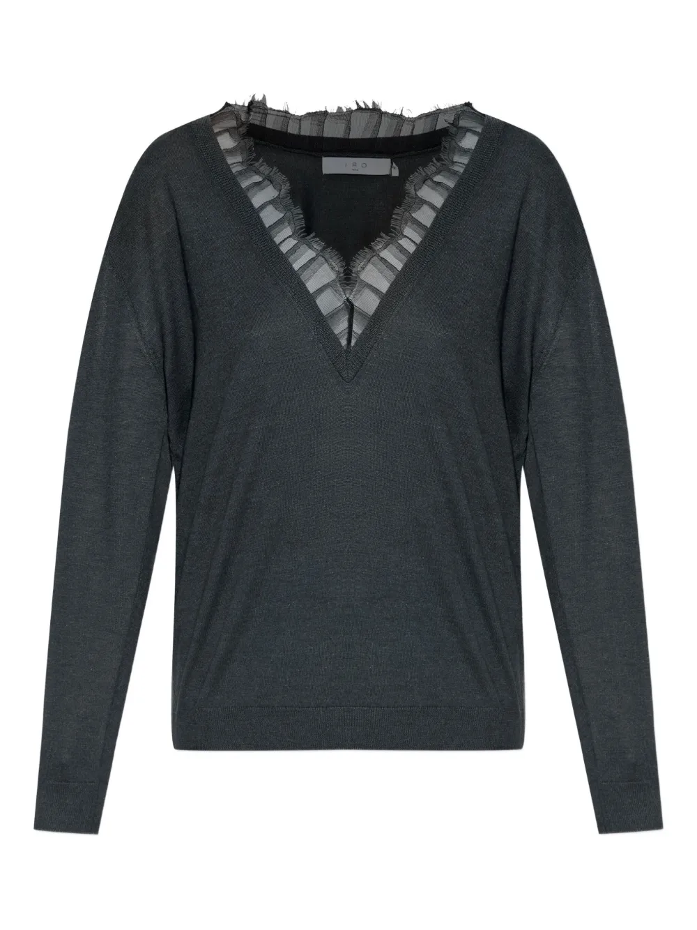 Шерстяной свитер с кружевом IRO, серый
Шерстяной свитер с кружевом IRO, серый