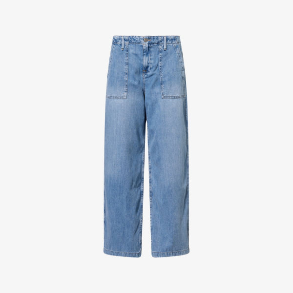 Джинсы Good American с широкими штанинами средней посадки, индиго
Джинсы Good American с широкими штанинами средней посадки, индиго