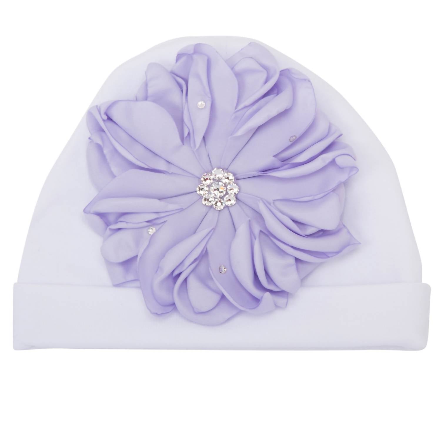 Шапочка Baby Chloe с цветочным декором и кристальными блестками в бело-лавандовом цвете Bari Lynn
Шапочка Baby Chloe с цветочным декором и кристальными блестками в бело-лавандовом цвете Bari Lynn