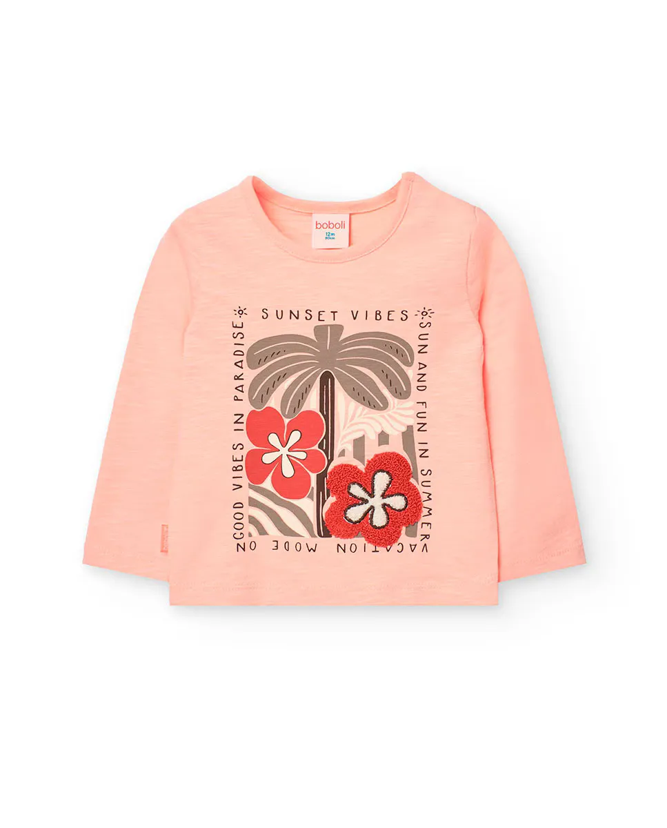 Футболка из хлопка для девочек с рисунком спереди Boboli, цвет Salmón
Футболка из хлопка для девочек с рисунком спереди Boboli, цвет Salmón