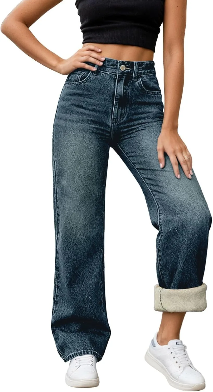 Джинсы для женщин Fleece Lined High Waisted Baggy Wide Straight Leg Denim Pants Warm Thermal Stretchy Plus Size
Джинсы для женщин Fleece Lined High Waisted Baggy Wide Straight Leg Denim Pants Warm Thermal Stretchy Plus Size