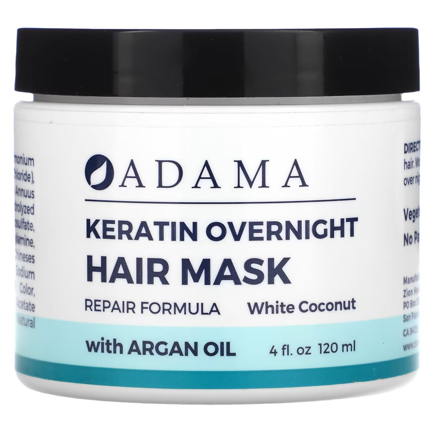 Zion Health Adama Keratin Ночная маска для волос «Белый кокос», 4 жидких унции (120 мл)
Zion Health Adama Keratin Ночная маска для волос «Белый кокос», 4 жидких унции (120 мл)