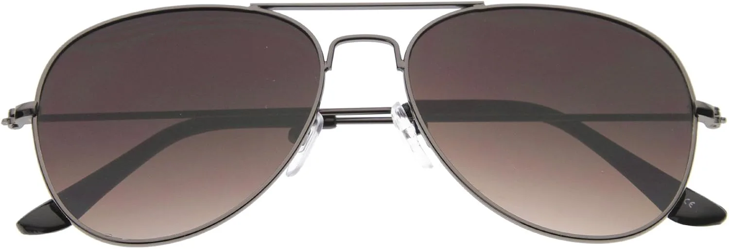 Классические солнцезащитные очки-авиаторы zeroUV в форме капли с цельнометаллической оправой и градиентными плоскими линзами, диаметр линз 54 мм, Gunmetal / Lavender
Классические солнцезащитные очки-авиаторы zeroUV в форме капли с цельнометаллической оправой и градиентными плоскими линзами, диаметр линз 54 мм, Gunmetal / Lavender