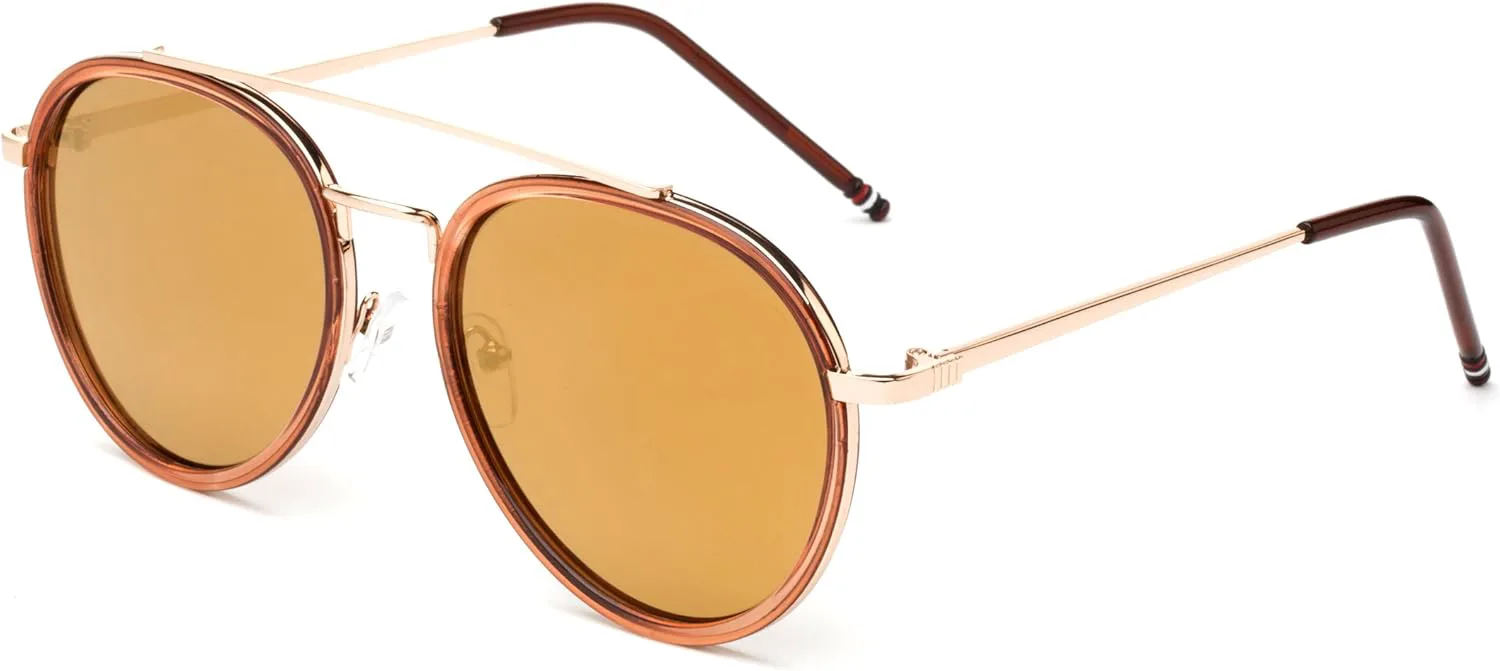 «Bound» — современные солнцезащитные очки в геометрическом круглом стиле от знаменитостей, модные для женщин и мужчин Newbee Fashion Sunglasses, Brown/Gold
«Bound» — современные солнцезащитные очки в геометрическом круглом стиле от знаменитостей, модные для женщин и мужчин Newbee Fashion Sunglasses, Brown/Gold