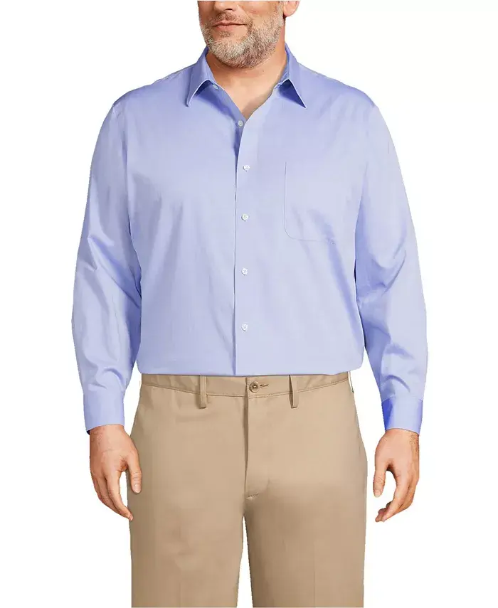 Рубашка мужская Big & Tall Traditional Fit, классический крой, однотонная, без глажки, из ткани Supima Pinpoint с прямым воротником Lands' End, синий
Рубашка мужская Big & Tall Traditional Fit, классический крой, однотонная, без глажки, из ткани Supima Pinpoint с прямым воротником Lands' End, синий