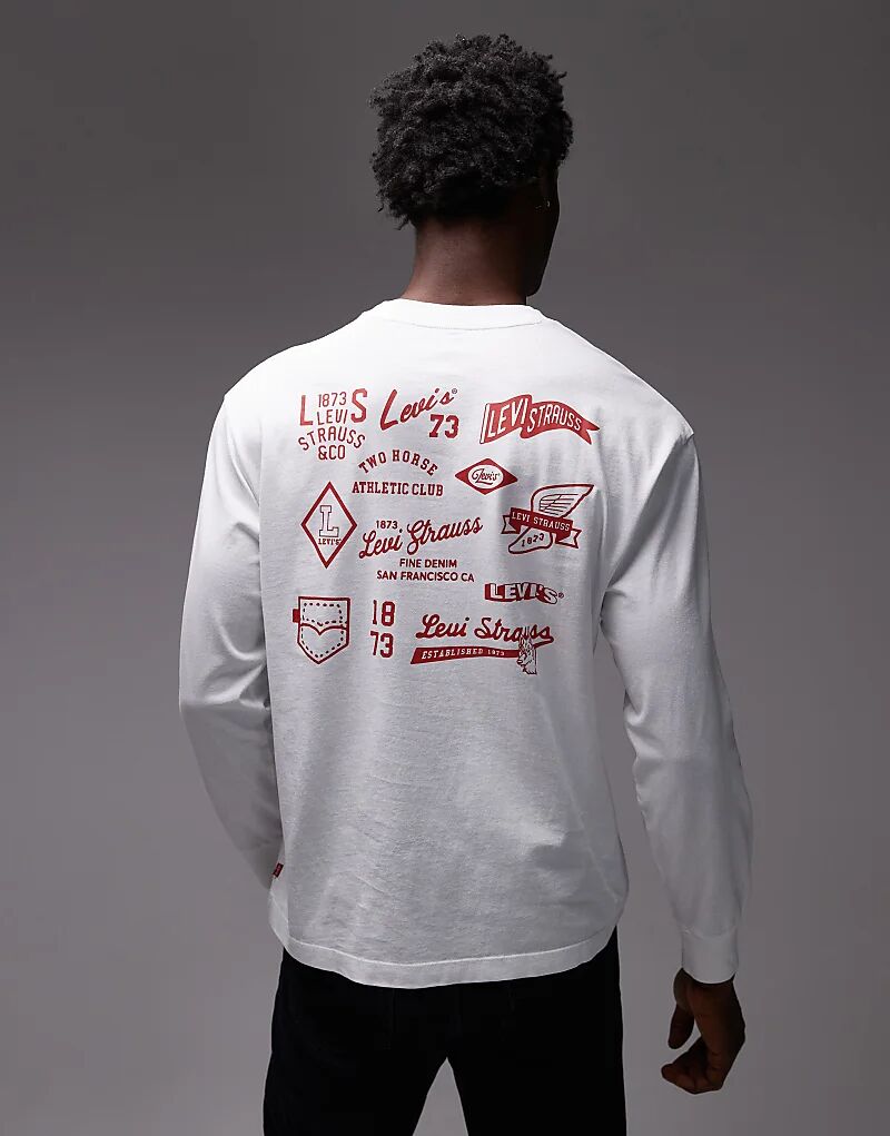 Футболка Levi's с длинным рукавом и оригинальным принтом на спине, свободного кроя, белого цвета
Футболка Levi's с длинным рукавом и оригинальным принтом на спине, свободного кроя, белого цвета