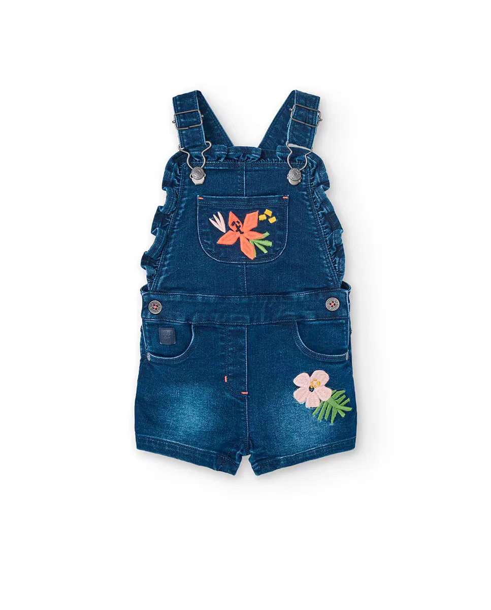 Комбинезон для девочки с рюшами и цветочной вышивкой Boboli, синий
Комбинезон для девочки с рюшами и цветочной вышивкой Boboli, синий