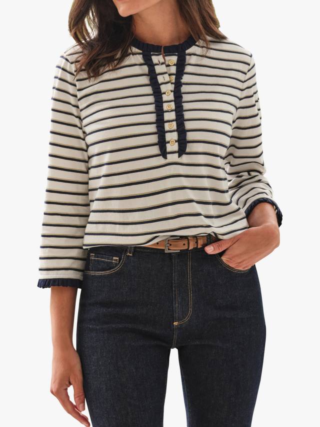 Топ с микрооборкой в полоску Pure Collection, Ivory/Blue
Топ с микрооборкой в полоску Pure Collection, Ivory/Blue