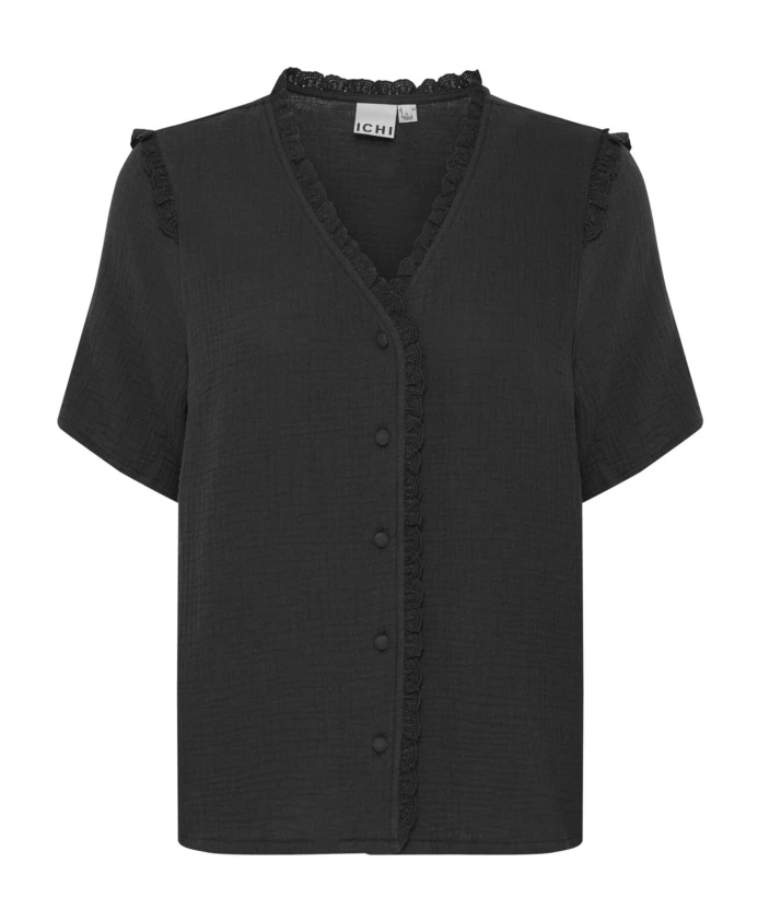 Черная блузка с V-образным вырезом - ihmika sh2 Ichi, черный
Черная блузка с V-образным вырезом - ihmika sh2 Ichi, черный