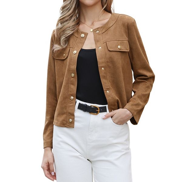 Короткая куртка из искусственной замши для женщин без воротника с длинными рукавами на пуговицах Inspire Chic, Brown
Короткая куртка из искусственной замши для женщин без воротника с длинными рукавами на пуговицах Inspire Chic, Brown