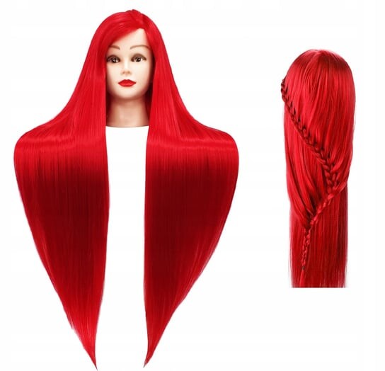 Тренировочная головка Iza 90 см красная, термоволосы + ручка, парикмахерская насадка для расчесывания, тренировочная насадка, Calissimo, красный 
Тренировочная головка Iza 90 см красная, термоволосы + ручка, парикмахерская насадка для расчесывания, тренировочная насадка, Calissimo, красный