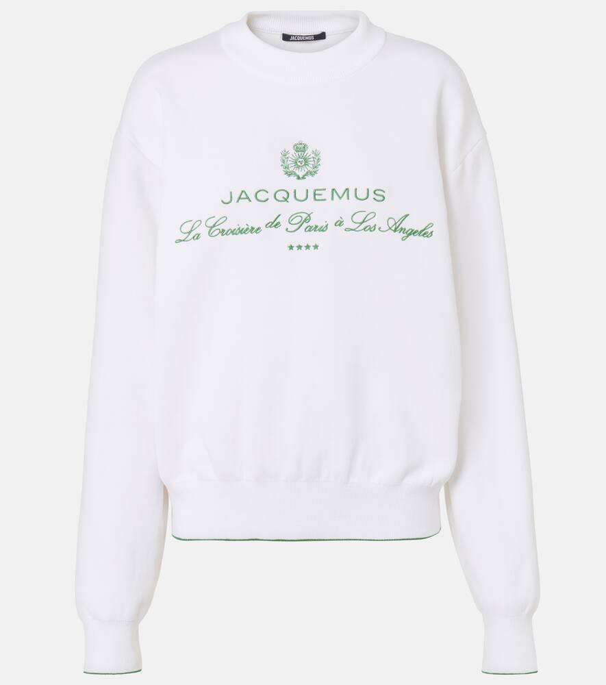 Винсовый свитшот из хлопковой смеси с вышивкой Jacquemus, Hotel Address White
Винсовый свитшот из хлопковой смеси с вышивкой Jacquemus, Hotel Address White