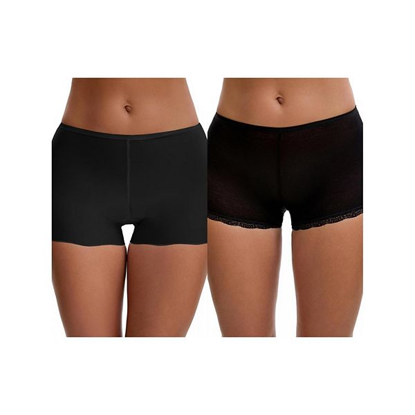 2 пары женских бесшовных слип-шорт из айс шелка с кружевной отделкой под платья Inspire Chic, Black A Black B
2 пары женских бесшовных слип-шорт из айс шелка с кружевной отделкой под платья Inspire Chic, Black A Black B