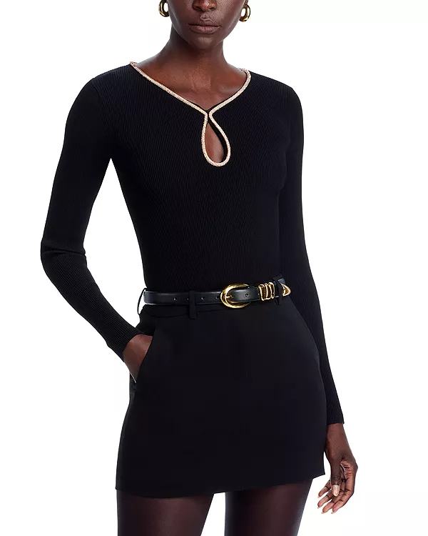 Свитер Alana с вырезом-«замочной скважиной» Elie Tahari, черный
Свитер Alana с вырезом-«замочной скважиной» Elie Tahari, черный