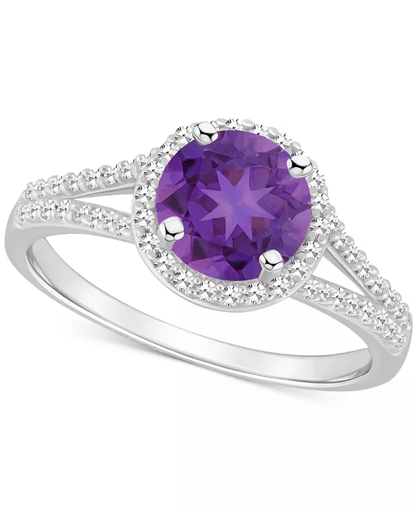 Кольцо с аметистом (1-1/4 карата tw) и бриллиантом (1/4 карата tw) из стерлингового серебра с разрезной шинкой (также с цитрином, гранатом, перидотом и голубым топазом) Macy'S, amethyst, Голубой, Кольцо с аметистом (1-1/4 карата tw) и бриллиантом (1/4 кар
Кольцо с аметистом (1-1/4 карата tw) и бриллиантом (1/4 карата tw) из стерлингового серебра с разрезной шинкой (также с цитрином, гранатом, перидотом и голубым топазом) Macy'S, amethyst, Голубой, Кольцо с аметистом (1-1/4 карата tw) и бриллиантом (1/4 кар