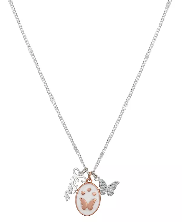 Ожерелье с подвеской в виде сердца и бабочки, покрытой 14-каратным розовым золотом, бабочки из кубического циркония и посеребренной сестрой Unwritten, silver
Ожерелье с подвеской в виде сердца и бабочки, покрытой 14-каратным розовым золотом, бабочки из кубического циркония и посеребренной сестрой Unwritten, silver