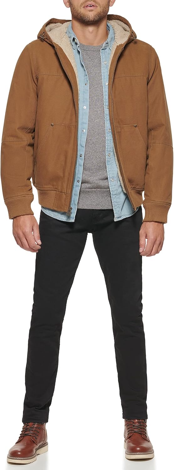 Мужская рабочая куртка-бомбер Levi's из хлопчатобумажной ткани с капюшоном (стандартные размеры, большие и высокие), Worker Brown 2
Мужская рабочая куртка-бомбер Levi's из хлопчатобумажной ткани с капюшоном (стандартные размеры, большие и высокие), Worker Brown 2