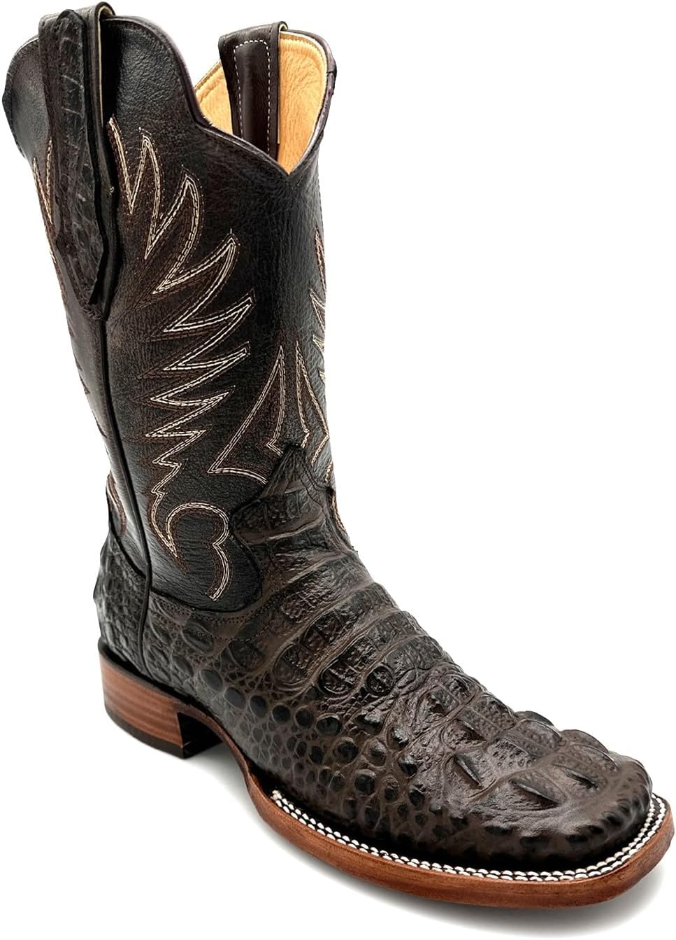 Мужские кожаные ковбойские сапоги Western Shops с квадратным носком, тиснением под крокодила и аллигатора The Western Shops, Café
Мужские кожаные ковбойские сапоги Western Shops с квадратным носком, тиснением под крокодила и аллигатора The Western Shops, Café