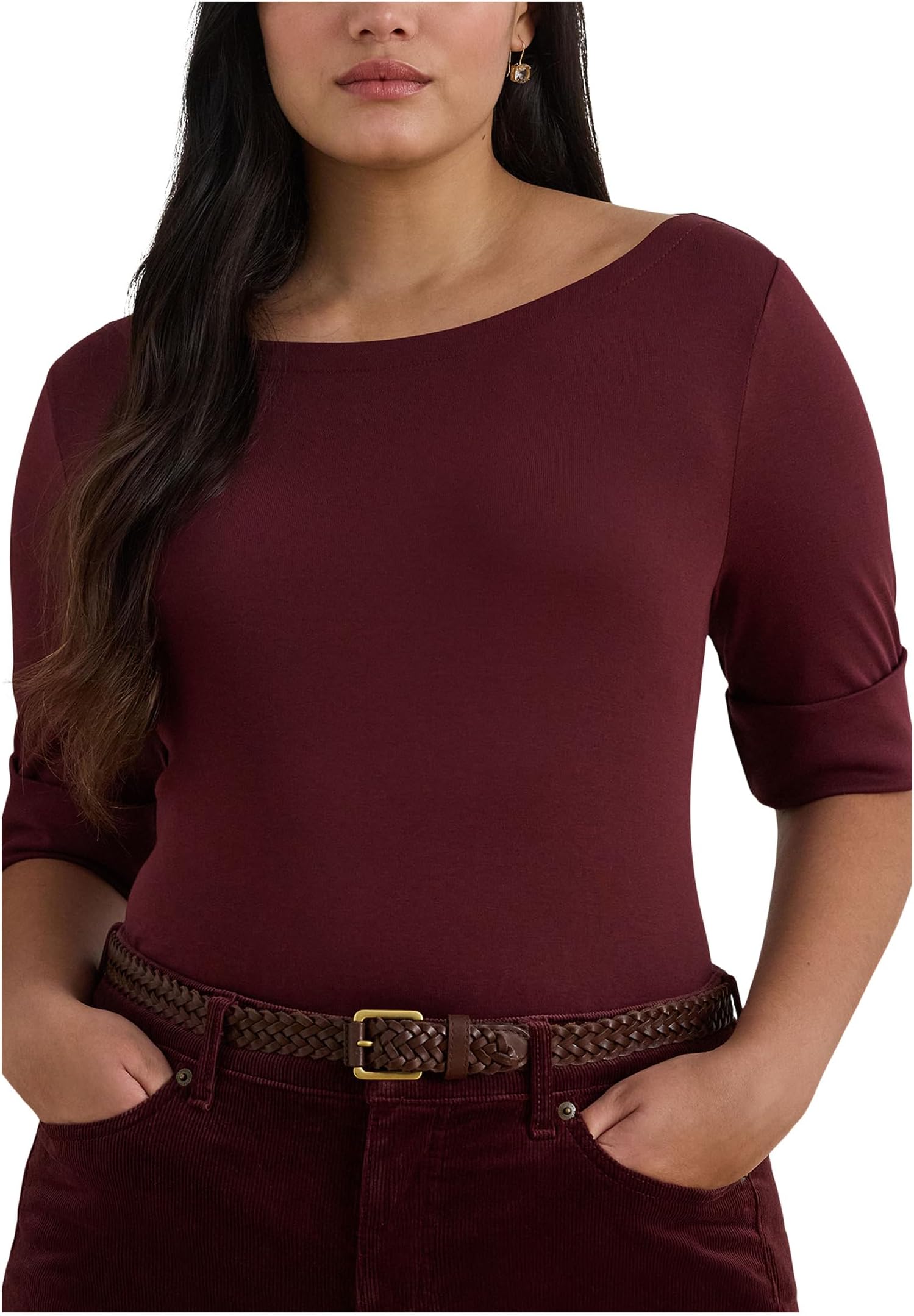Футболка Lauren Ralph Lauren Plus Size Cotton Boat Neck T-Shirt, цвет Dark Garnet
Футболка Lauren Ralph Lauren Plus Size Cotton Boat Neck T-Shirt, цвет Dark Garnet