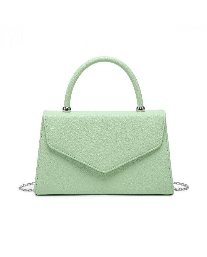 Клатч из искусственной кожи с верхней ручкой JFY, зеленый 
Клатч из искусственной кожи с верхней ручкой JFY, зеленый