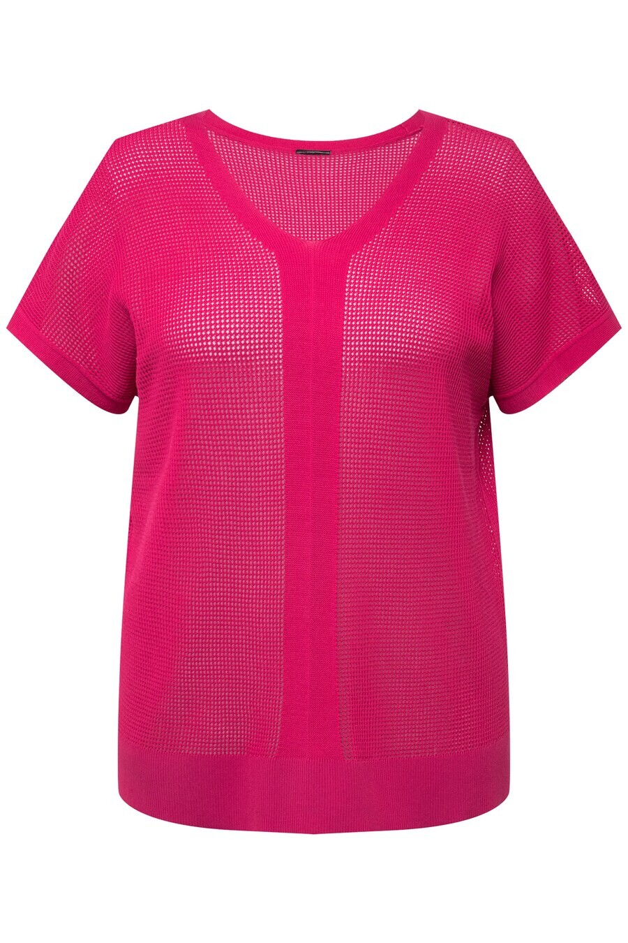 Тонкий вязаный свитер Ulla Popken Sweater, розовый 
Тонкий вязаный свитер Ulla Popken Sweater, розовый