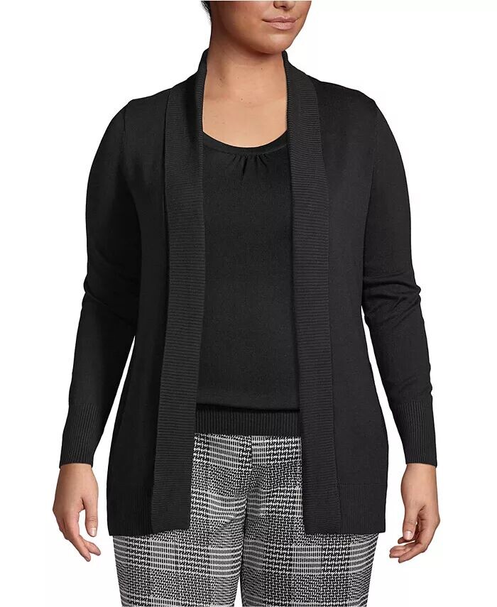 Большой размер хлопковый модальный кардиган с воротником-шалью Lands' End, черный
Большой размер хлопковый модальный кардиган с воротником-шалью Lands' End, черный