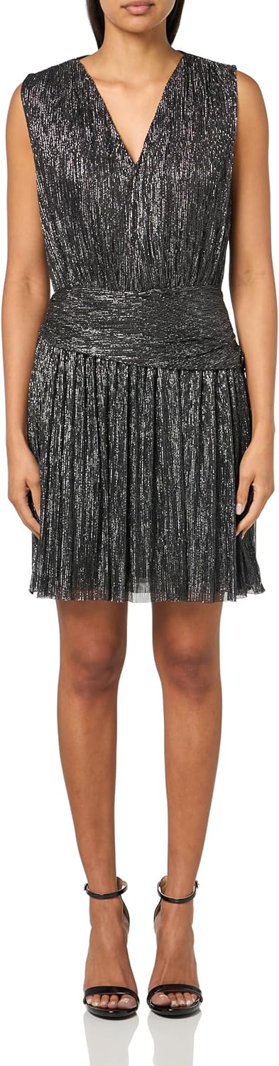 BOSS Women's Danielle блестящее платье мини с рюшами, Black Oil
BOSS Women's Danielle блестящее платье мини с рюшами, Black Oil