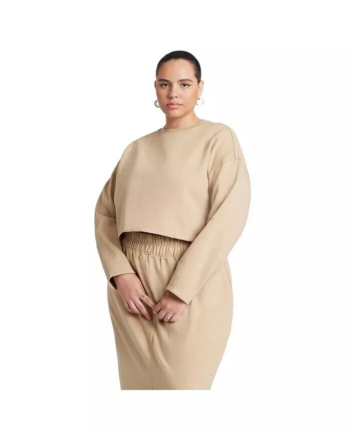 Женская укороченная толстовка больших размеров ELOQUII, коричневый/бежевый
Женская укороченная толстовка больших размеров ELOQUII, коричневый/бежевый