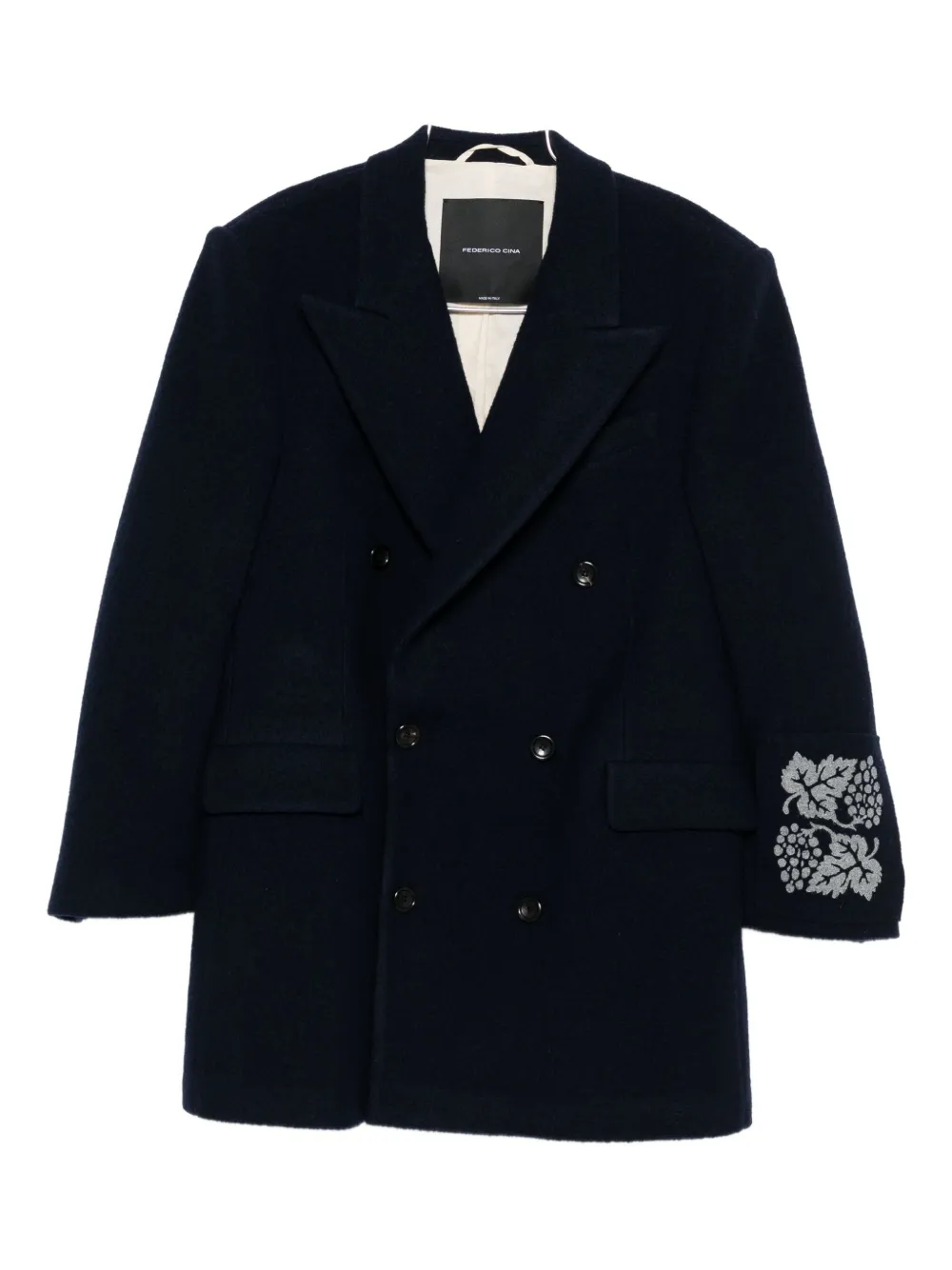 Двубортный блейзер с вышитыми манжетами FEDERICO CINA, синий
Двубортный блейзер с вышитыми манжетами FEDERICO CINA, синий