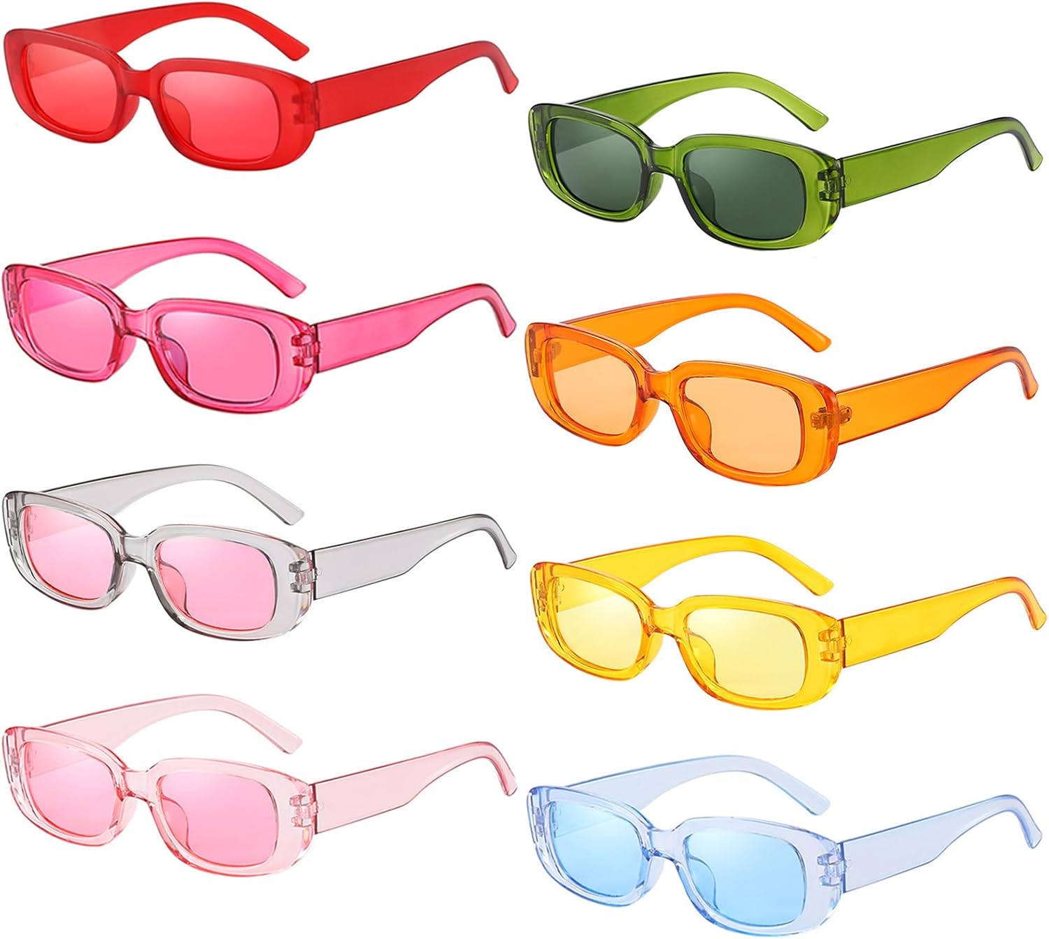 Набор из 8 ретро-солнцезащитных очков Matcheck прямоугольной формы для женщин, в стиле ретро 90-х, квадратные очки, винтажные розовые очки в стиле Y2K, эстетичные аксессуары для женщин, Transparent Multicolor
Набор из 8 ретро-солнцезащитных очков Matcheck прямоугольной формы для женщин, в стиле ретро 90-х, квадратные очки, винтажные розовые очки в стиле Y2K, эстетичные аксессуары для женщин, Transparent Multicolor