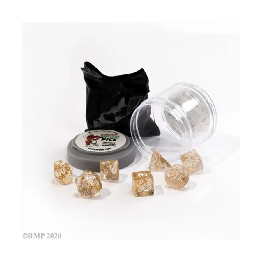 Набор кубиков босса — блестящее золото (7), Pizza Dungeon Dice
Набор кубиков босса — блестящее золото (7), Pizza Dungeon Dice