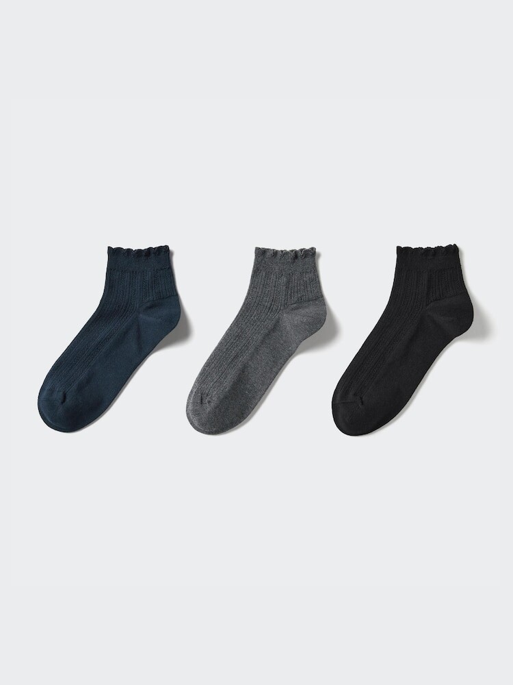 Короткие носки вязаные крючком, 3 пары Uniqlo, цвет 69 синий 
Короткие носки вязаные крючком, 3 пары Uniqlo, цвет 69 синий