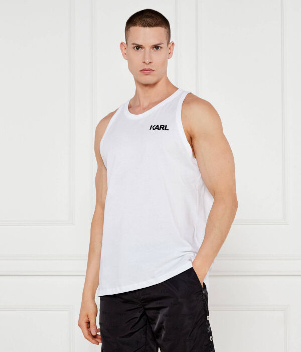 Майка Regular fit Karl Lagerfeld, белый 
Майка Regular fit Karl Lagerfeld, белый