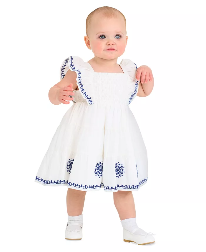 Платье для девочек с вышитым и присборенным лифом Rare Editions, синий
Платье для девочек с вышитым и присборенным лифом Rare Editions, синий