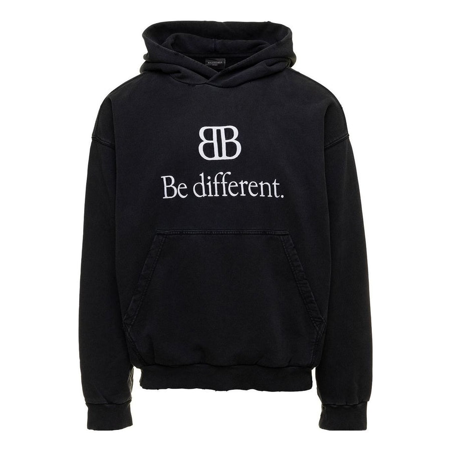 Худи Balenciaga BB Be Different Popover Hoodie 'Black White', черный 
Худи Balenciaga BB Be Different Popover Hoodie 'Black White', черный
